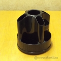 Black Plastic Rotating Desk Caddy Pen and Accessory Holder